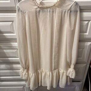 Reiss ivory drop waist dress